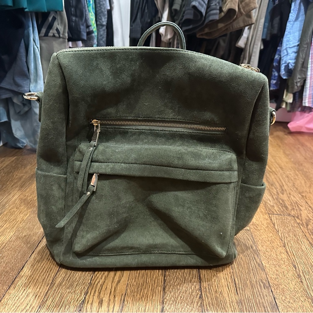 Ahdorned suede vegan backpack